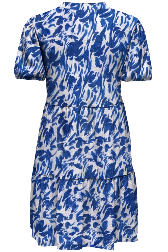 JDYZOEY S/S V NECK DRESS JRS ATK 15322336 CLOUD DANCER/ STRONG BLUE